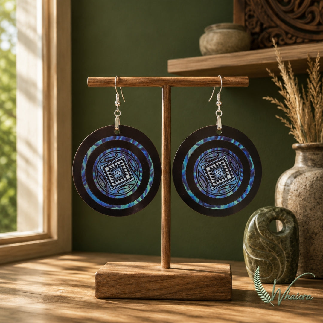 Paua Nga hau e wha Resin Earrings
