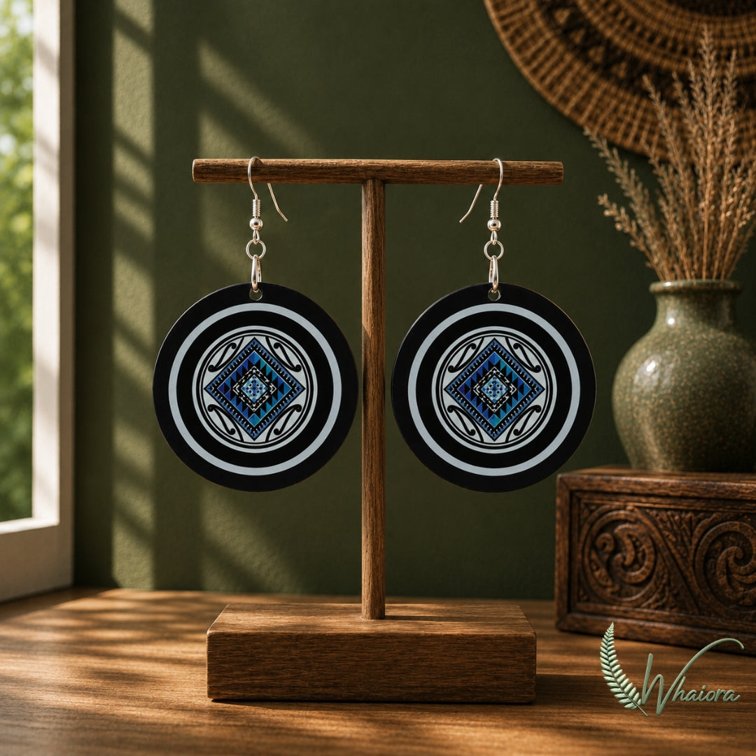 White Nga hau e wha Resin Earrings