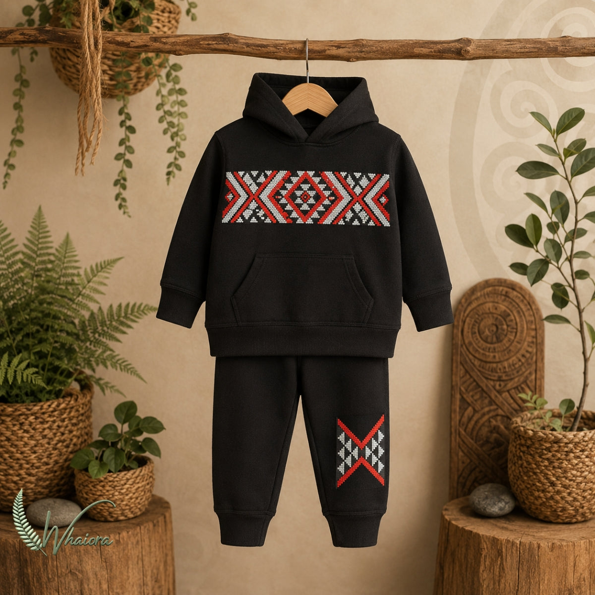 Taniko Hoodie Black and Red