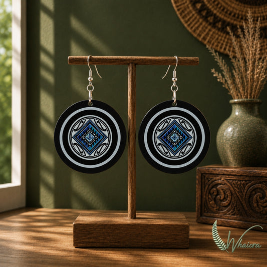 White Nga hau e wha Resin Earrings