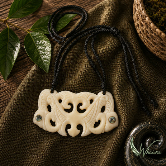 Beef Bone and Paua Breast Plate